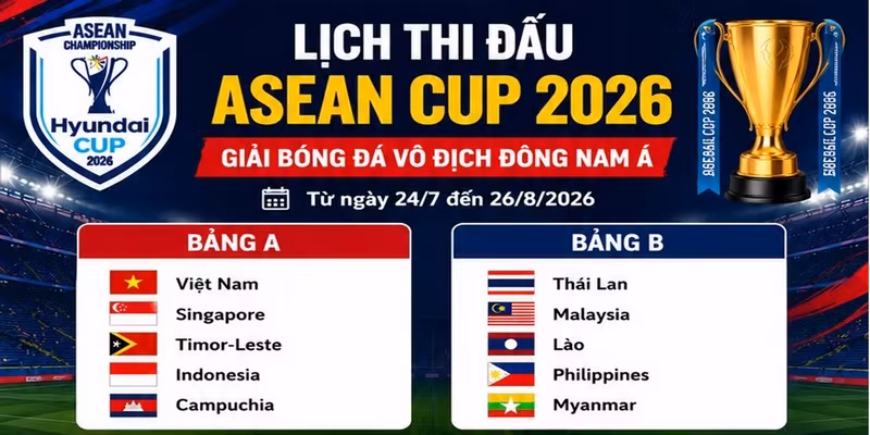 Lịch thi đấu ASEAN Cup 2026: Cẩm nang theo dõi toàn giải