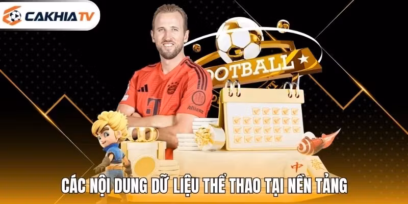 Các nội dung dữ liệu thể thao tại nền tảng