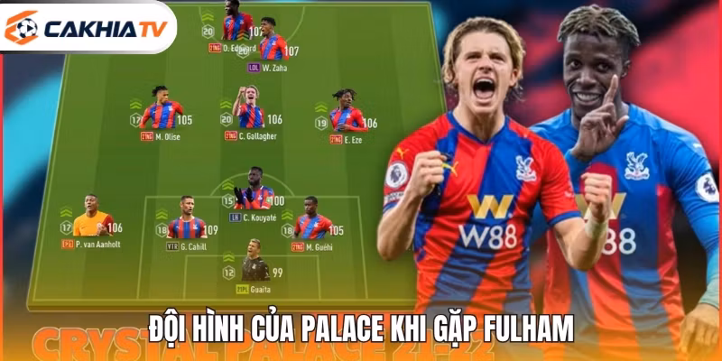 Đội hình của Palace khi gặp Fulham